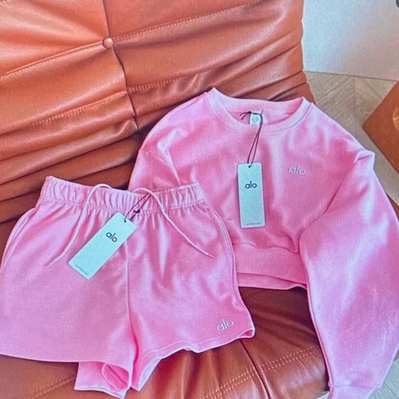 ALO Yoga Sweaters - ALO Yoga Pink Crew Neck Sweater Size L